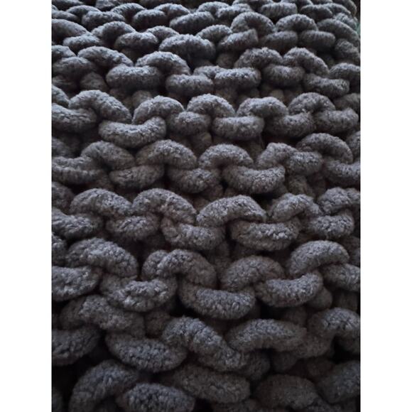 Urban Outfitters Jete Chunky Blanket NWT Charcoal Gray Chunky knit - Picture 3 of 8